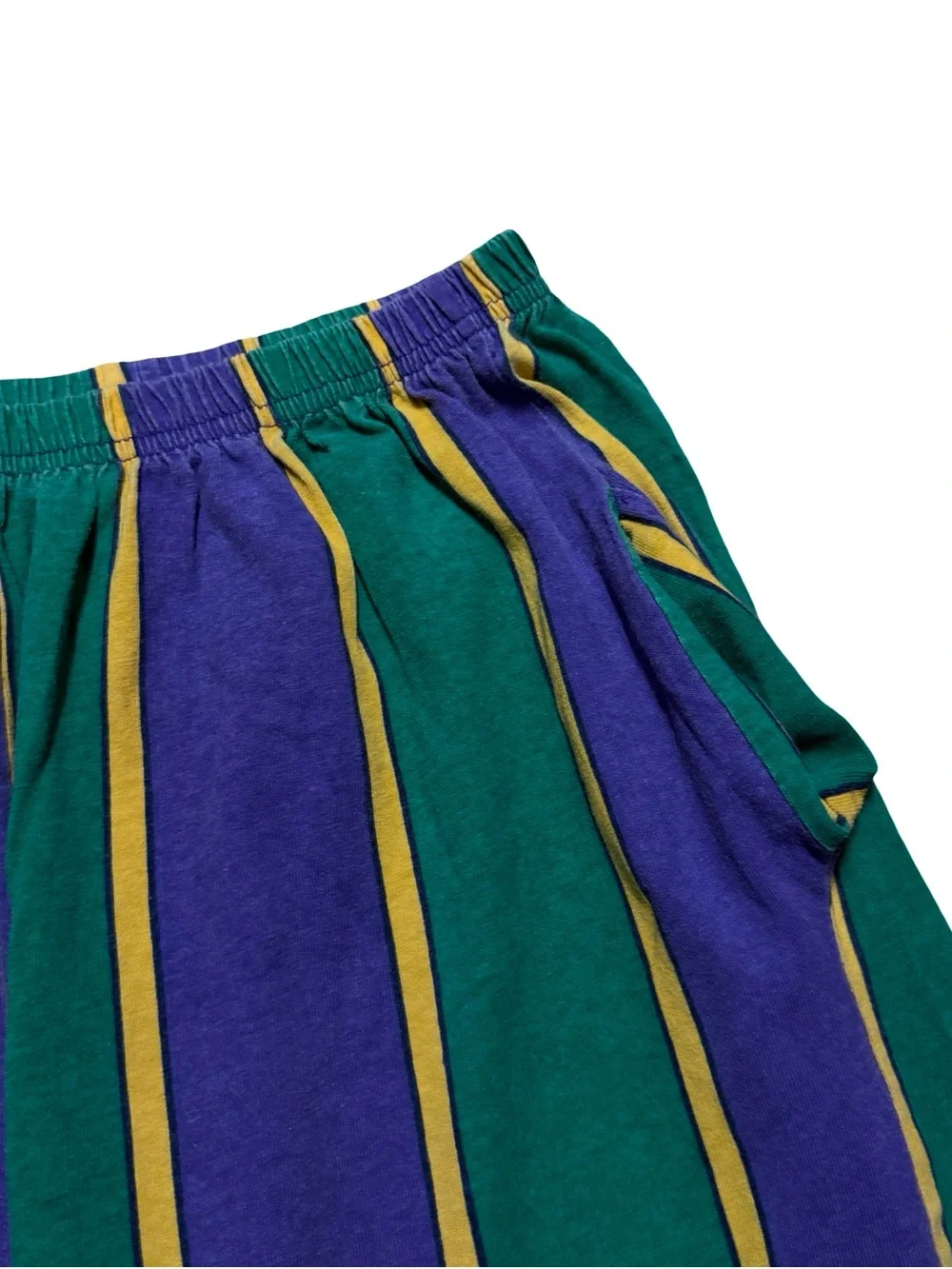 Vintage 1980s Multi Color Mardi Gras Elongated Baggy Streetwear Short Size L